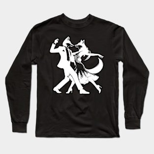 Cool tango design: two dancing foxes! Long Sleeve T-Shirt